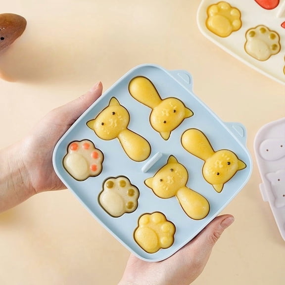 LWVITH Cat Paw Silicone Mold, Cute Kitty Paw Ice Tray, Food Grade Baking Mold for Popsicle Pudding, Baby Food Maker, Steamable Non-Stick Kitchen Gadget, Funny Gift for Cat Lovers