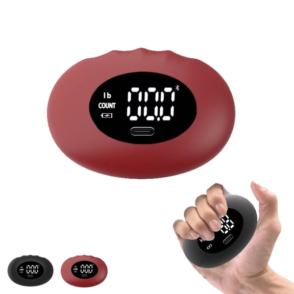 LWVITH Digital Grip Strength Tester, Hand Gripper with LED Display up to 396lb, Smart Counting Adjustable Resistance Finger Exerciser for Fitness Rehabilitation, Portable Hand Strengthener