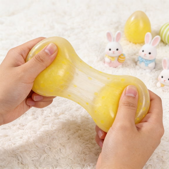 LWVITH Easter Egg Squeeze Toys, Bead Filled Stress Relief Balls for Kids Adults, Realistic Prank Sensory Fidget Toys, Anxiety Relief Venting Egg, Basket Stuffer, Holiday Gift