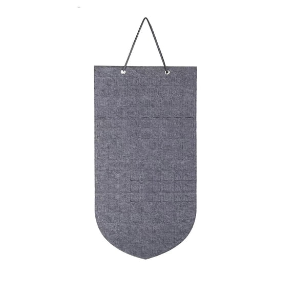 LWVITH Felt Wall Mounted Brooch Display Board for Pin Badge Collection, Non-woven Fabric Multi-pocket Storage Hanging Bag, Large Capacity Organizer for Embroidered Patches Buttons, 26x14 Inch