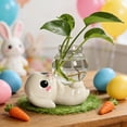 thumbnail image 1 of LWVITH Hydroponic Glass Vase Easter Ceramic Rabbit Plant Pot for Home Decor Cute Bunny for Living Room Table Office Shelf Spring Party Centerpiece Easter Decorations Garden Gift, 1 of 6