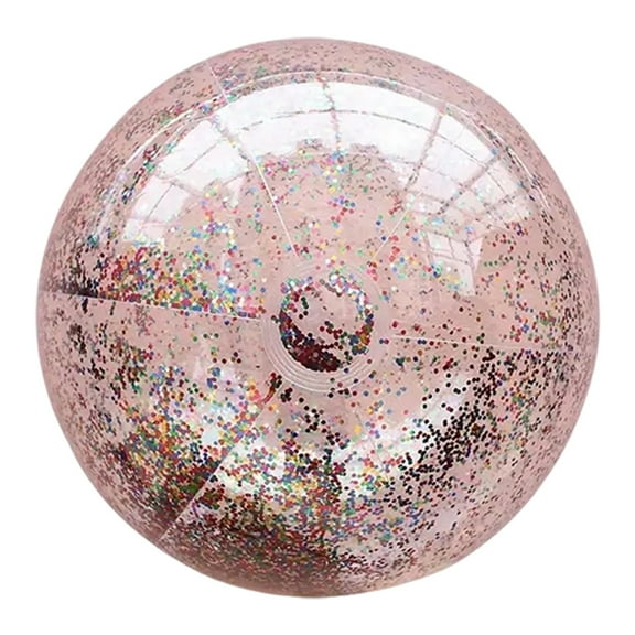 LWVITH Inflatable Beach Ball for Water Play, Glitter Transparent PVC Ball for Pool and Lake, Floating Outdoor Toy for Summer Fun, Colorful Splash Ball for Beach and Swimming Pool, 12 Inch