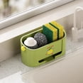 thumbnail image 1 of LWVITH Kitchen Sink Drying Rack with Removable Tray Sponge Holder Drainer for Countertop Organize Scrub Brush Soap Dish Water Drainage Storage Organizer White Green Purple, 1 of 6