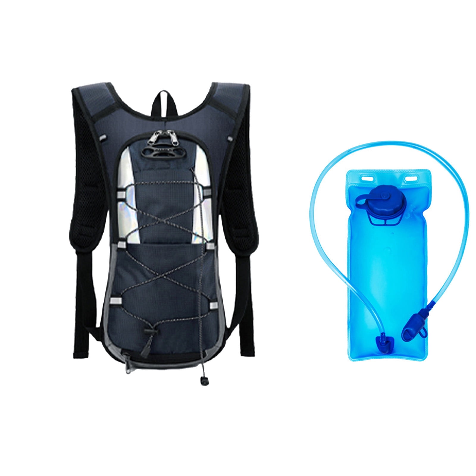 LWVITH Lightweight Hydration Backpack with 2L Water Bladder, Reflective Strip Running Hiking Daypack for Men Women, Cycling Vest Bag, Outdoor Sports Gear for Marathon Biking Trail, Travel Camping