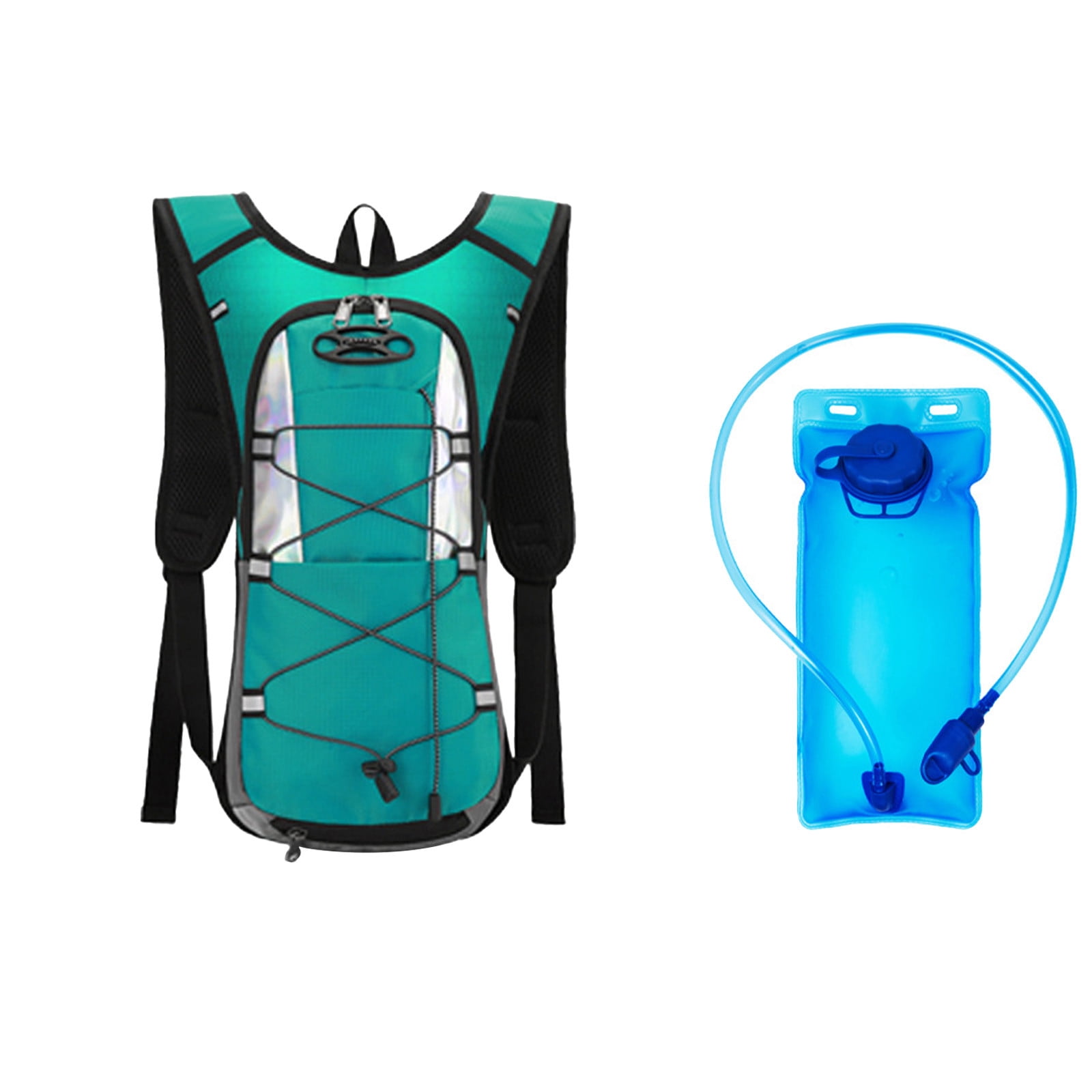 LWVITH Lightweight Hydration Backpack with 2L Water Bladder, Reflective Strip Running Hiking Daypack for Men Women, Cycling Vest Bag, Outdoor Sports Gear for Marathon Biking Trail, Travel Camping