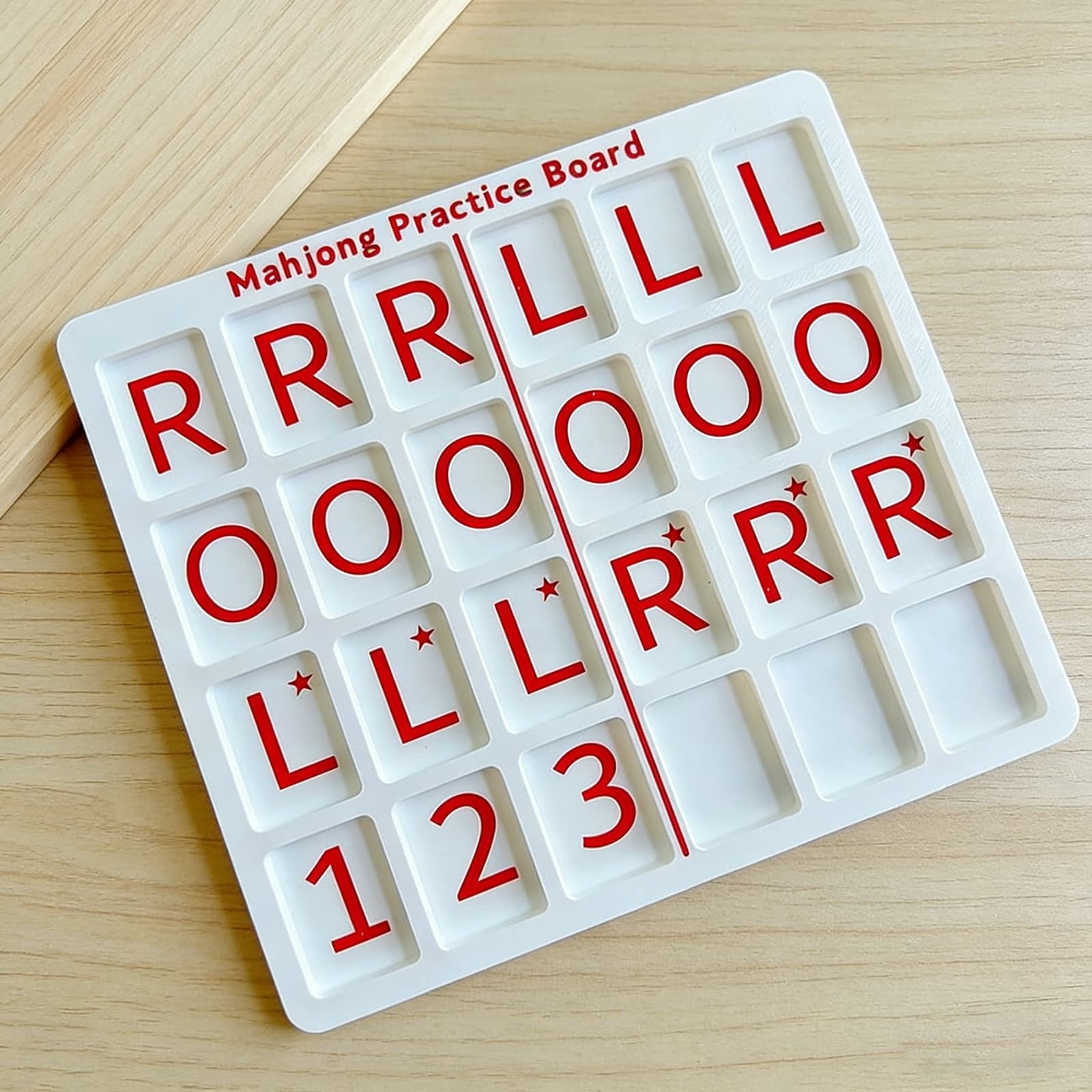 LWVITH Mahjong Practice Board with 24 Slots, Portable Charleston Training Tray for Tile Game, Lightweight Travel Accessory for Mahjong Lovers, Gift for Players