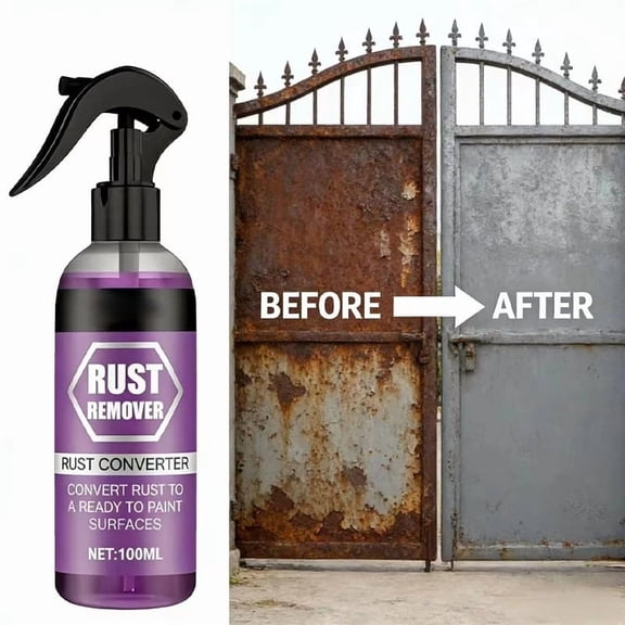 LWVITH Metal Rust Remover Kit for Automotive Hardware, Multi-Purpose Cleaner Polish with Towel, Dissolves Oxidation Restores Shine, Protective Film for Iron Steel Copper Chrome, 3.4 oz