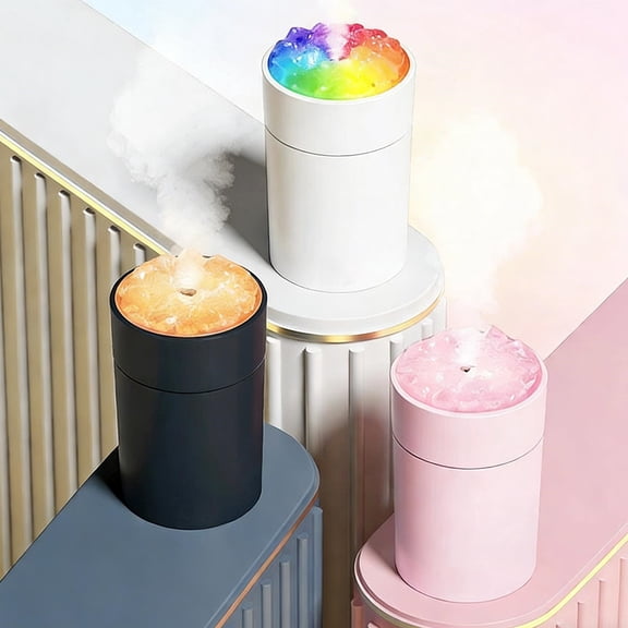 LWVITH Mini USB Humidifier with Colorful Night Light Portable Mist Maker for Car Bedroom Office Desktop Aroma Diffuser for Relaxation White 4.09 Inch for Home Wellness