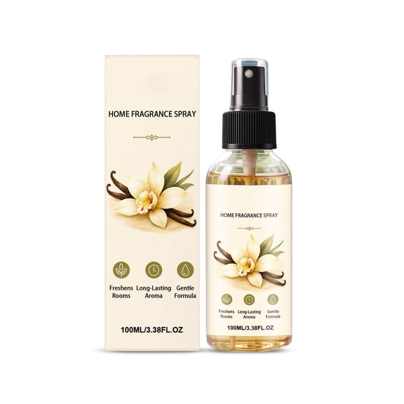 LWVITH Room Spray Air Freshener for Home Office Vehicle, Long Lasting Vanilla Scented Deodorizer for Bathroom Car Kitchen, Fine Mist Multi Space Odor Eliminator for Daily Use, 100ml