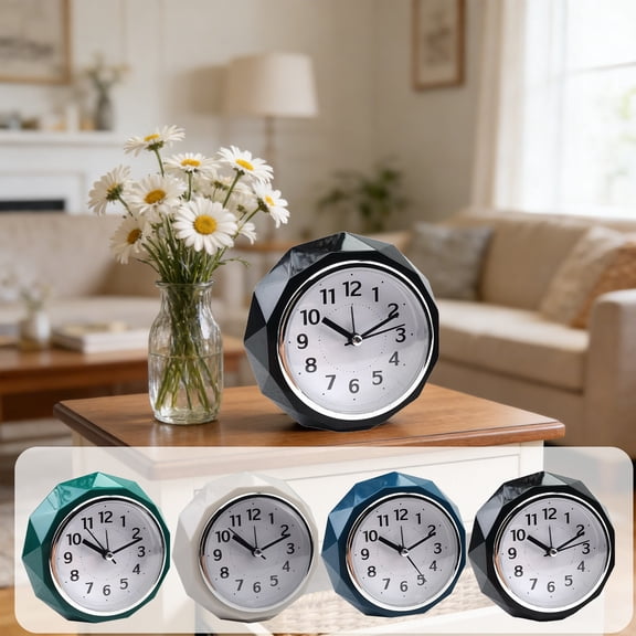 LWVITH Silent Bedside Alarm Clock with Night Light for Heavy Sleepers Modern Bedroom Decor Desk Accessories Digital Snooze Alarm Clock Battery Operated Bedroom for Nightstand