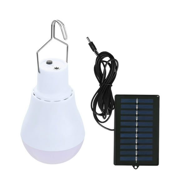 LWVITH Solar LED Bulb Light with 3M Cable Panel, Portable Rechargeable Emergency Lamp for Indoor Outdoor Use, 110 Lumen Hanging Lantern for Camping Hiking Fishing Tent, Power Outage Lighting Kit