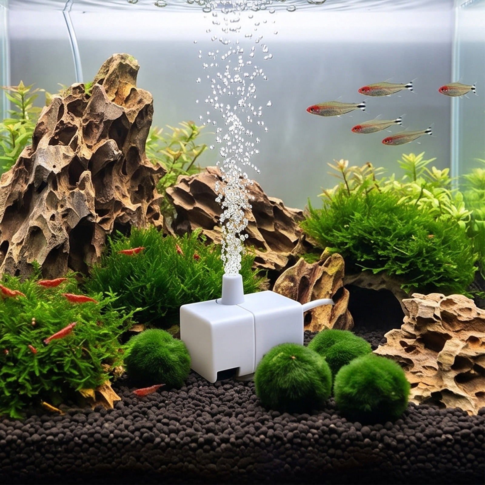 LWVITH USB Mini Submersible Water Pump for Fish Tank Aquarium, Ultra Quiet Adjustable Flow Pump for Pet Fountain Pond Hydroponics, Small DC Water Pump with Suction Cup, 1.2 Inch