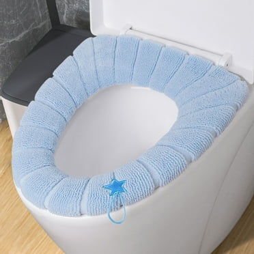 LWVITH Universal Toilet Seat Cover - 4 Seasons Thickened Washable Commode Cushion with Grab Handle for Elderly, Clearance