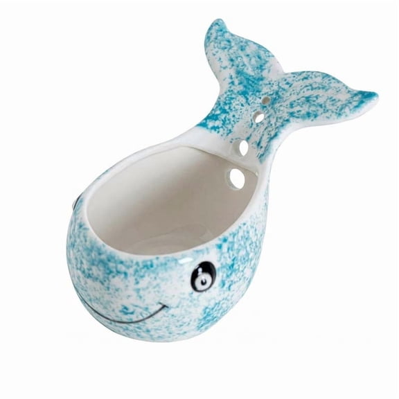 LWVITH Whale Vanilla Bean Stripper Bowl, 4 Size Holes Seed Scraper Tool, Funny Ocean Animal Vanilla Pod Cutter, Kitchen Baking Gadget for DIY, Easy Clean Resin, Unique Gift for Bakers