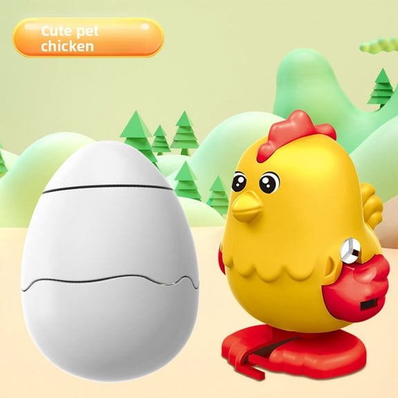 LWVITH Wind-Up Surprise Eggs Easter Toys Wind-Up Hatching Egg with Popping Shell and Automatic Walking Animal Basket Stuffers Kids Party Favors Novelty Gag Gift for Spring Easter Hunt,Chicken