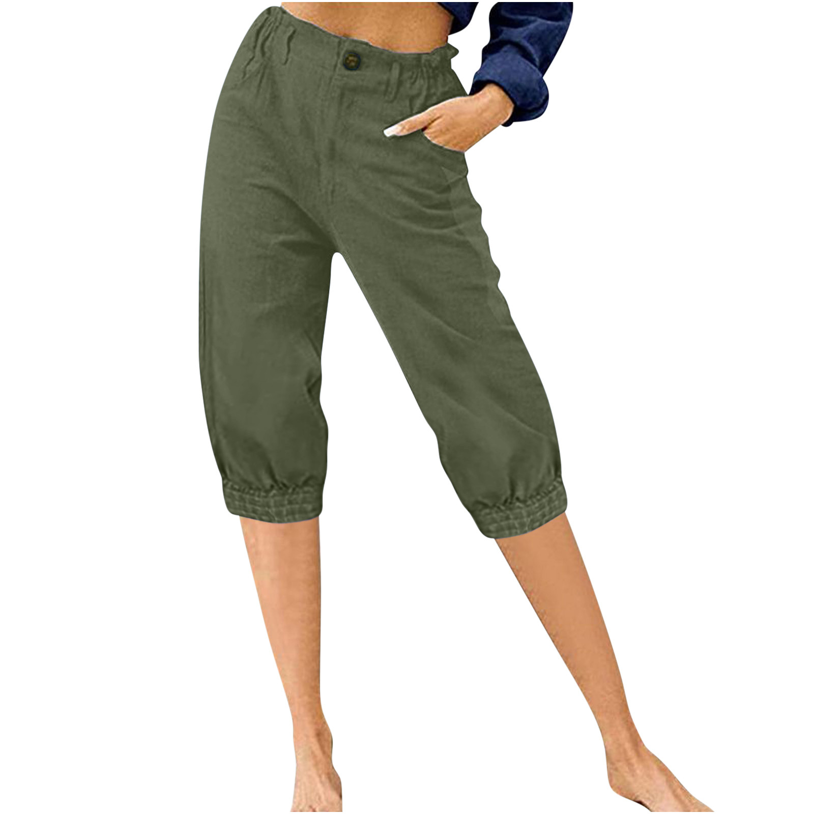 LWVITH Women Half Length Joggers Sweatpants Summer High Waisted Shorts Straight Wide Leg Short Stretchy Sport Shorts Ladies Athletic Workout Pants Walmart