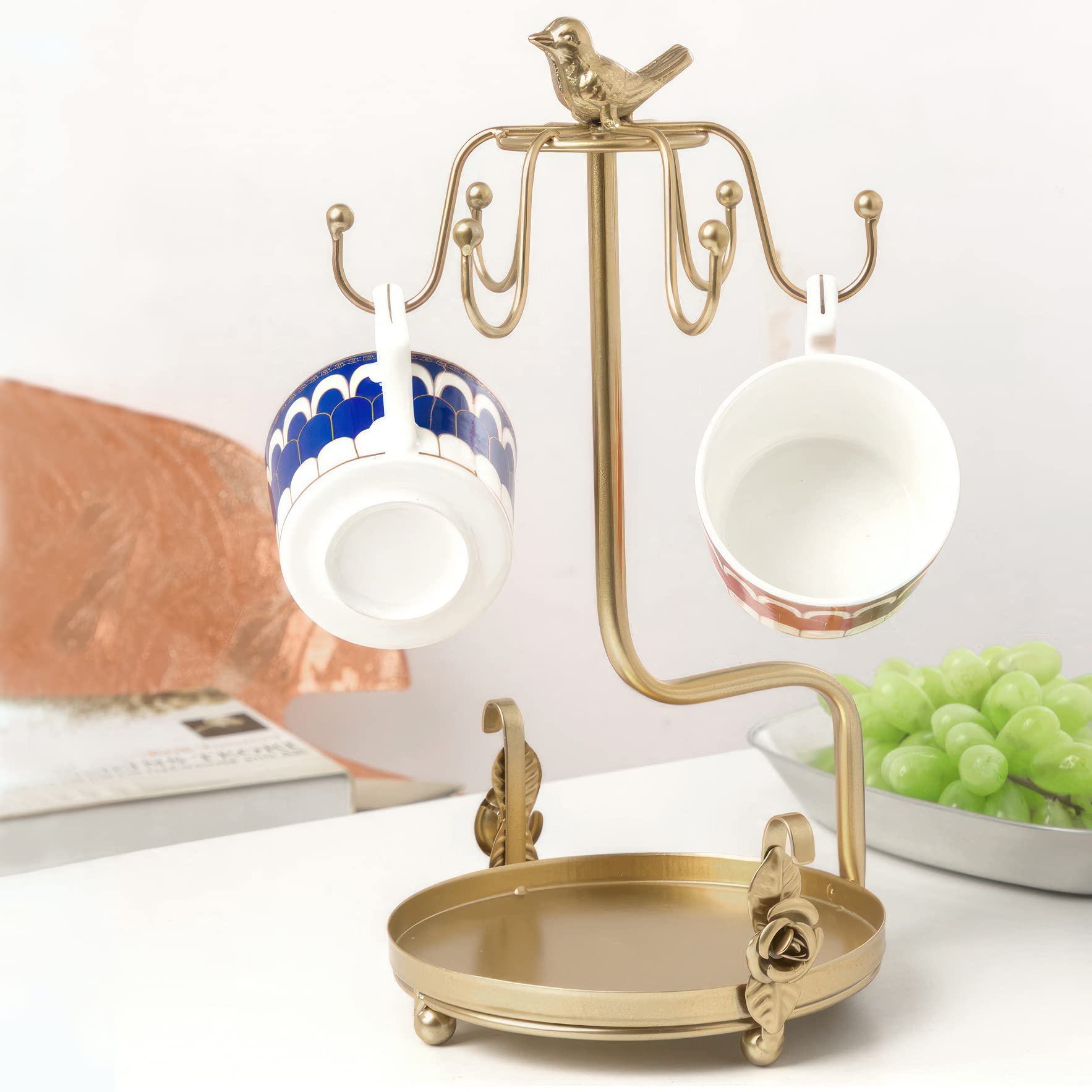LWXPAIYY Gold Coffee Mug Tree Holder Countertop,Tea Coffee Cup Holders ...