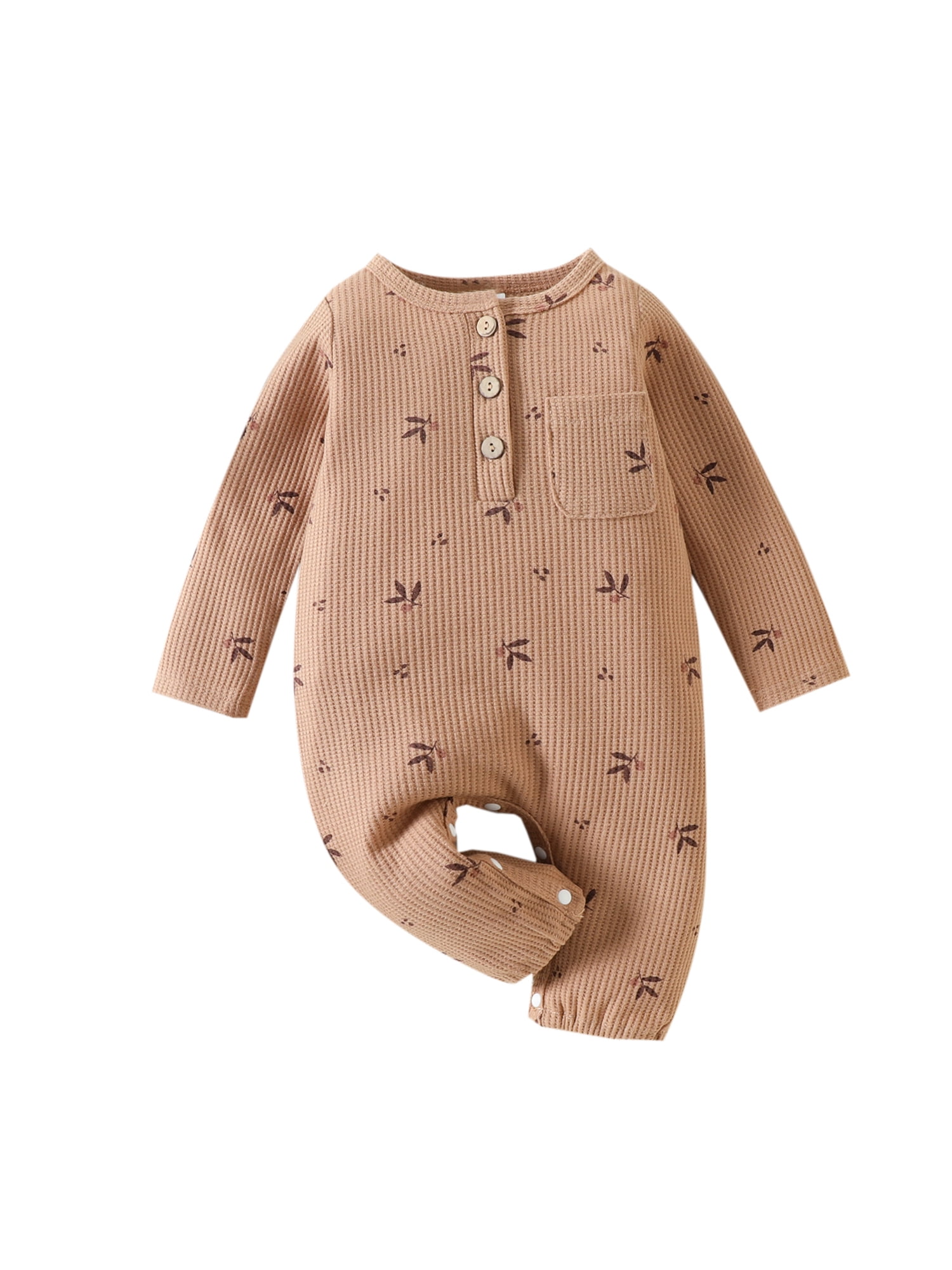 LWXQWDS Newborn Baby Girl Floral Romper Fall Clothes Infant Waffle