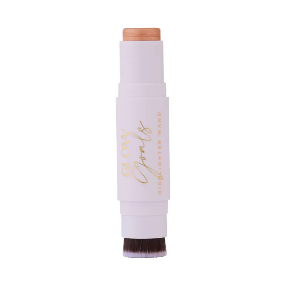 LWYA Glow Goals Highlighter Stick & Brush Champagne, Cream Face Highlighter, 0.26 oz