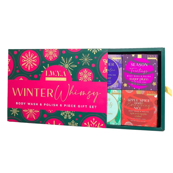 LWYA by Kim Gravel Buff It Up Winter Whimsy Body Wash & Polish Buffer Sponge Set – 6 Count