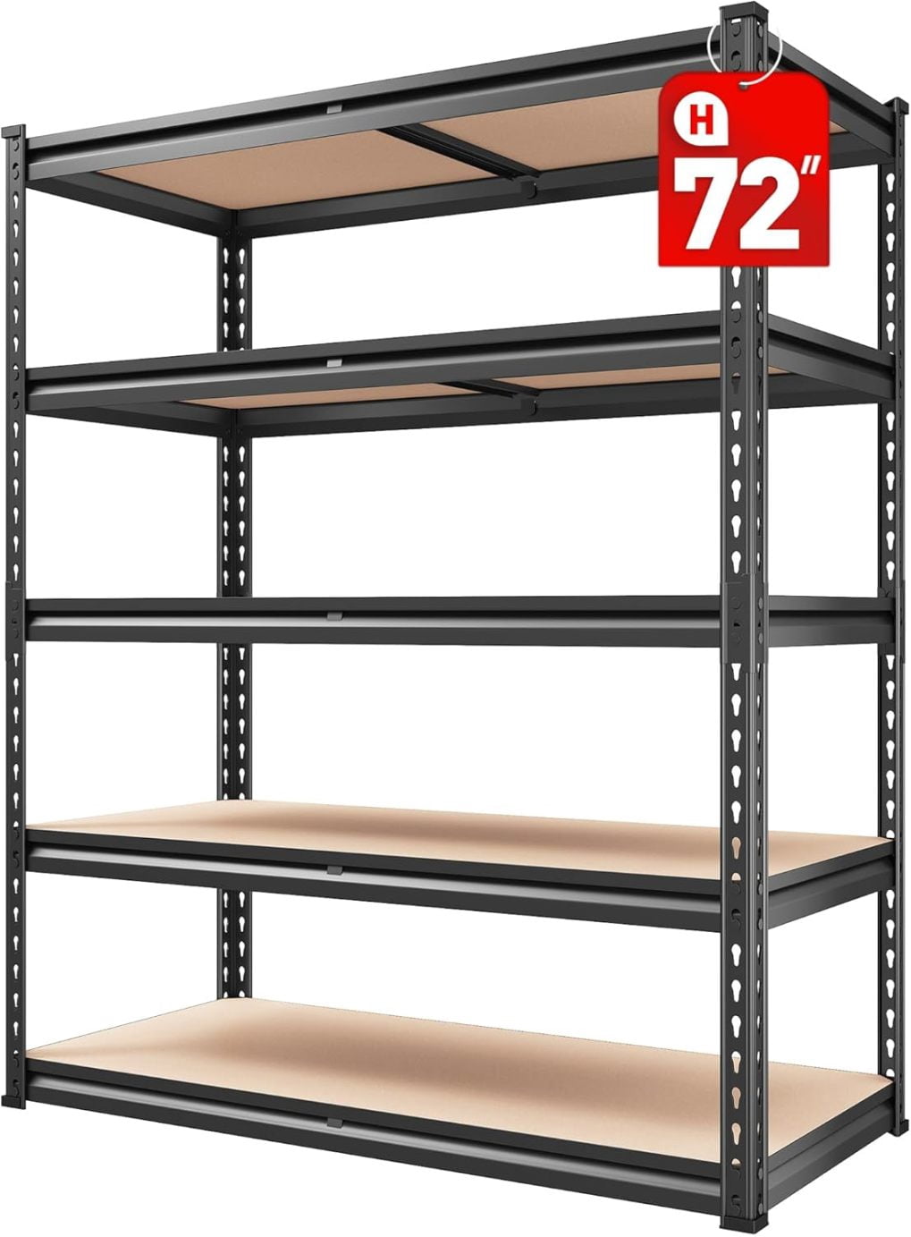 LWZF 2000LBS Garage Shelving Heavy Duty Storage Shelves 72" H Metal ...