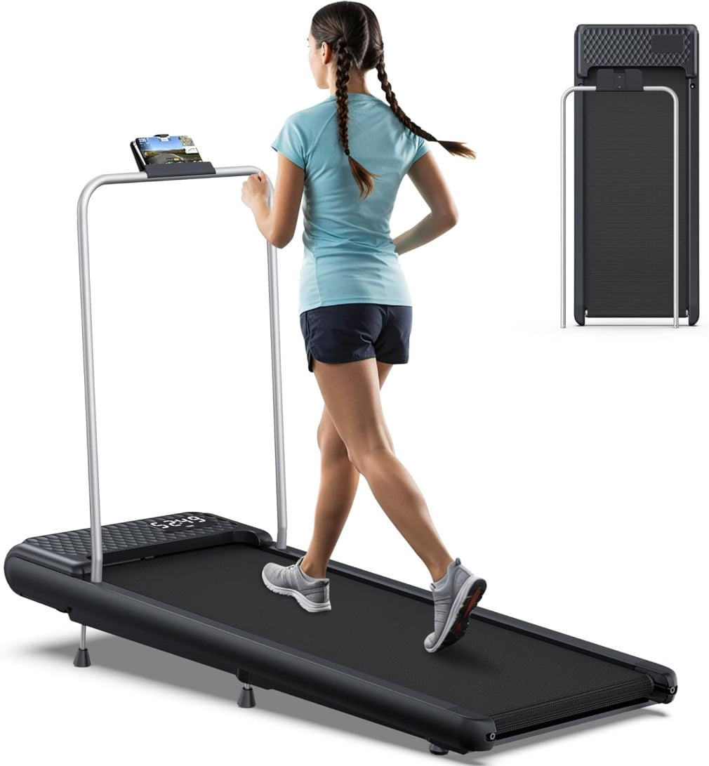 Treadmill Standing Rails LWZF Walking Pad Treadmill with 10% Incline for Home, Quiet Standing ...