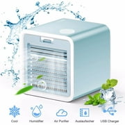 LWZWM 2024 Clearance Air Conditioner Upgrade Office Home Refrigeration Usb Portable Desktop Small Conditioner Fan (#4 Blue, Abs)