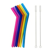 LWZWM 6 Reusable Straws Clearance Drinking Straws Reusable Silicone Flexible Bend Straws Plastic Straws Bendable Silicone Bendy Straws Bpa-Free Tall Disposable Straws for Party Water Iced Coffee