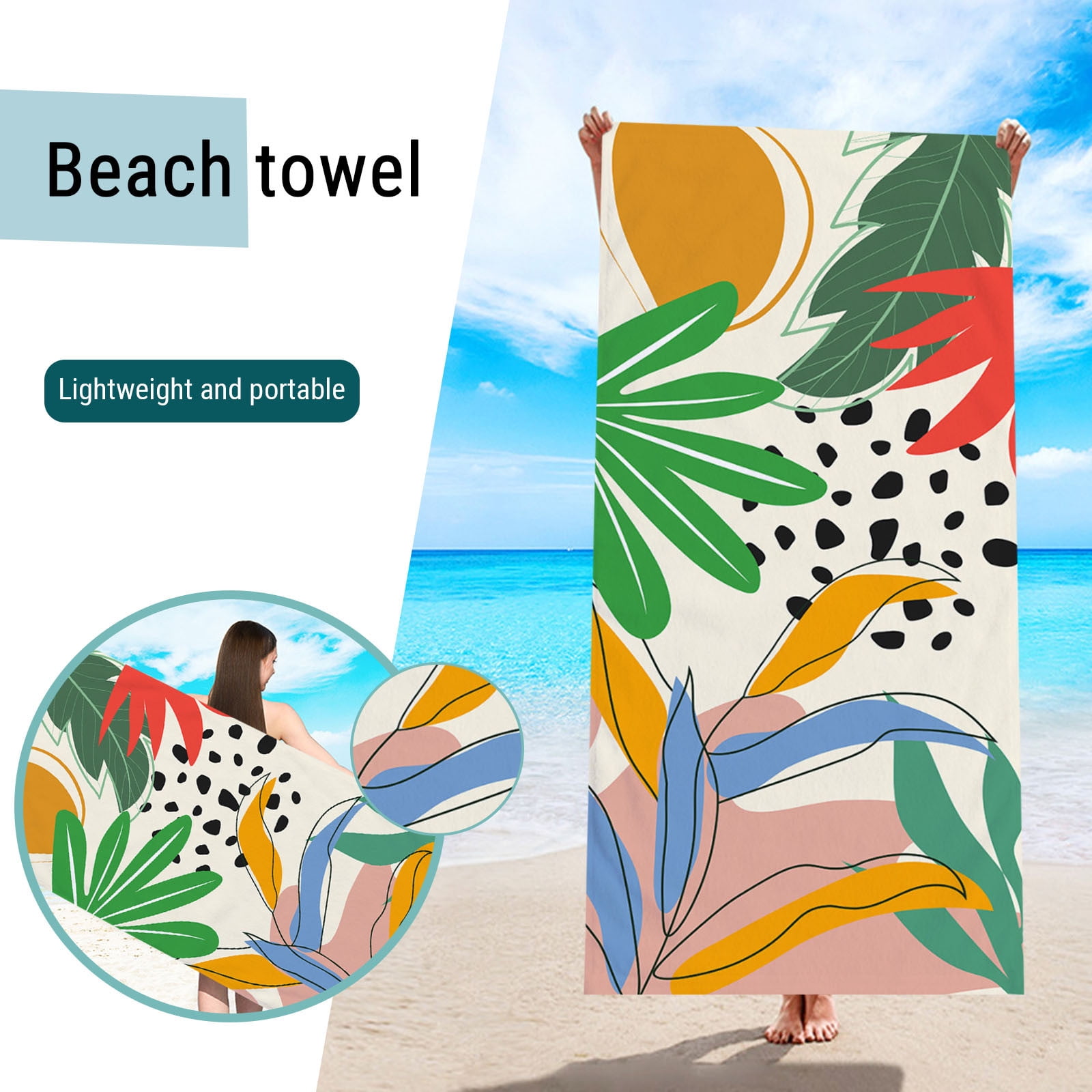 LWZWM Beach Towels Clearance Microfiber Beach Towel Beach Blankets ...