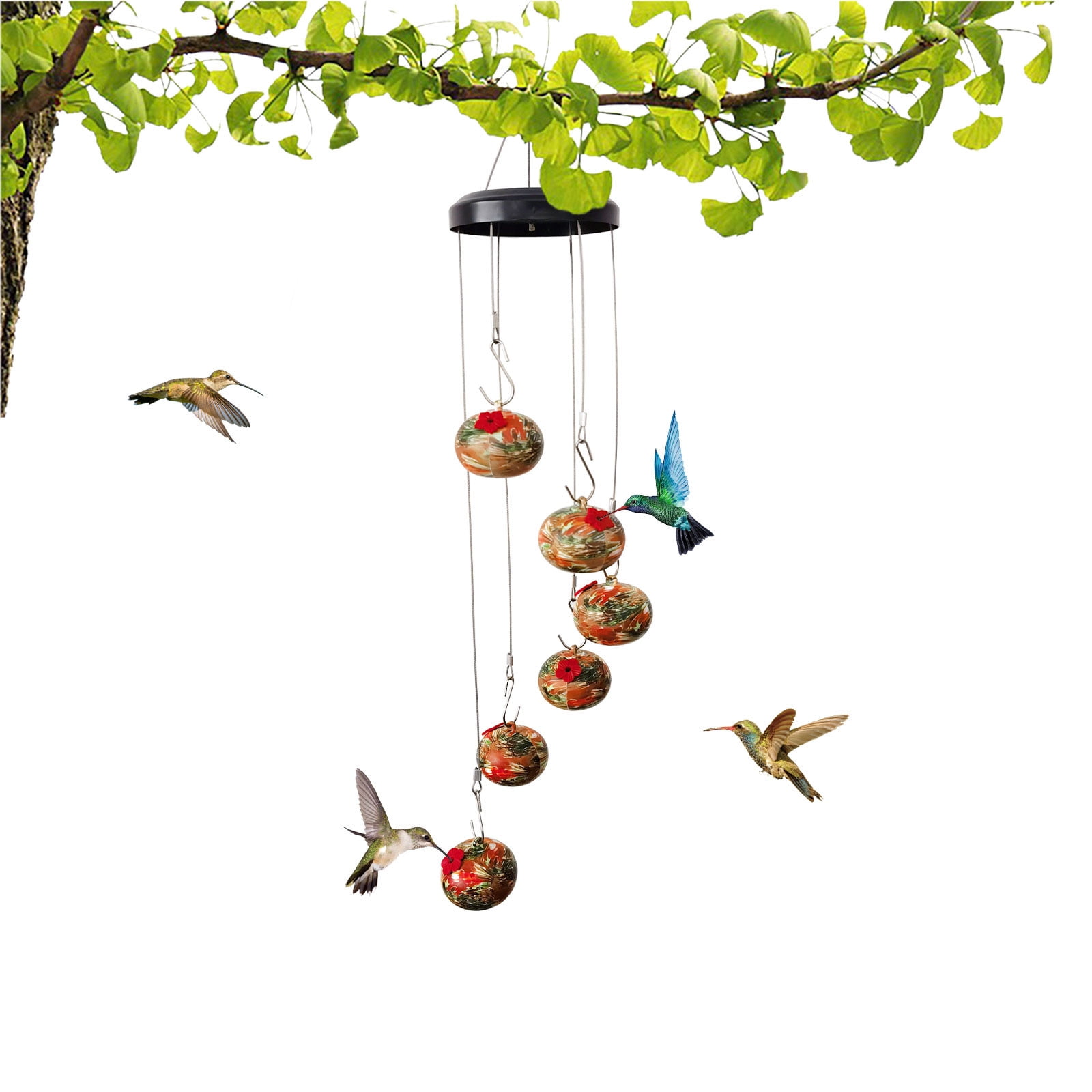 LWZWM Bird Feeder, Charming Wind Chimes Hummingbird Feeders, Bird ...