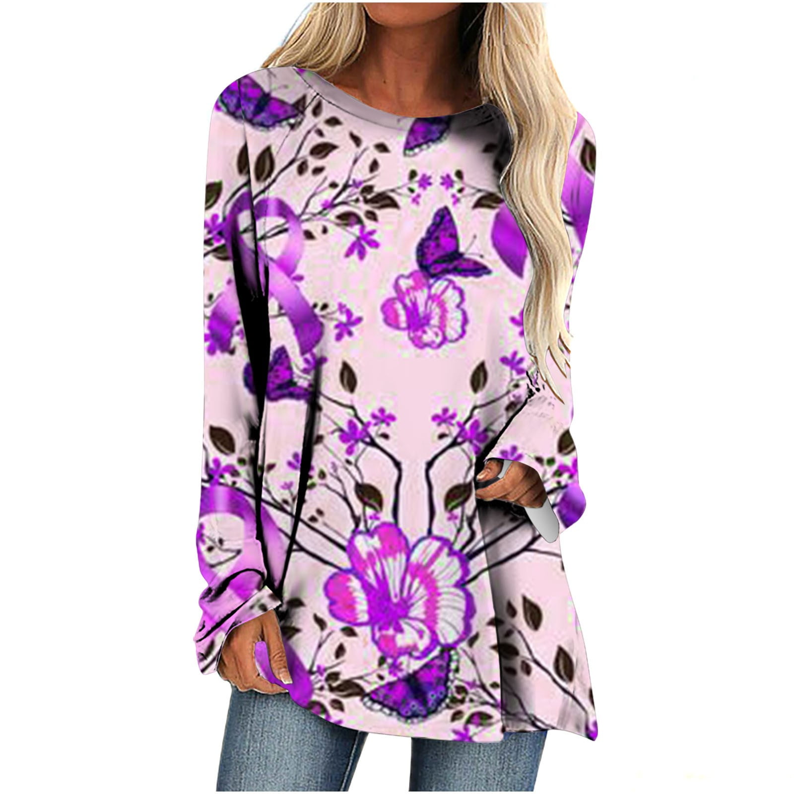 LWZWM Breast Cancer Gifts for Women Fashion Lightweight Shirts Fit Fall