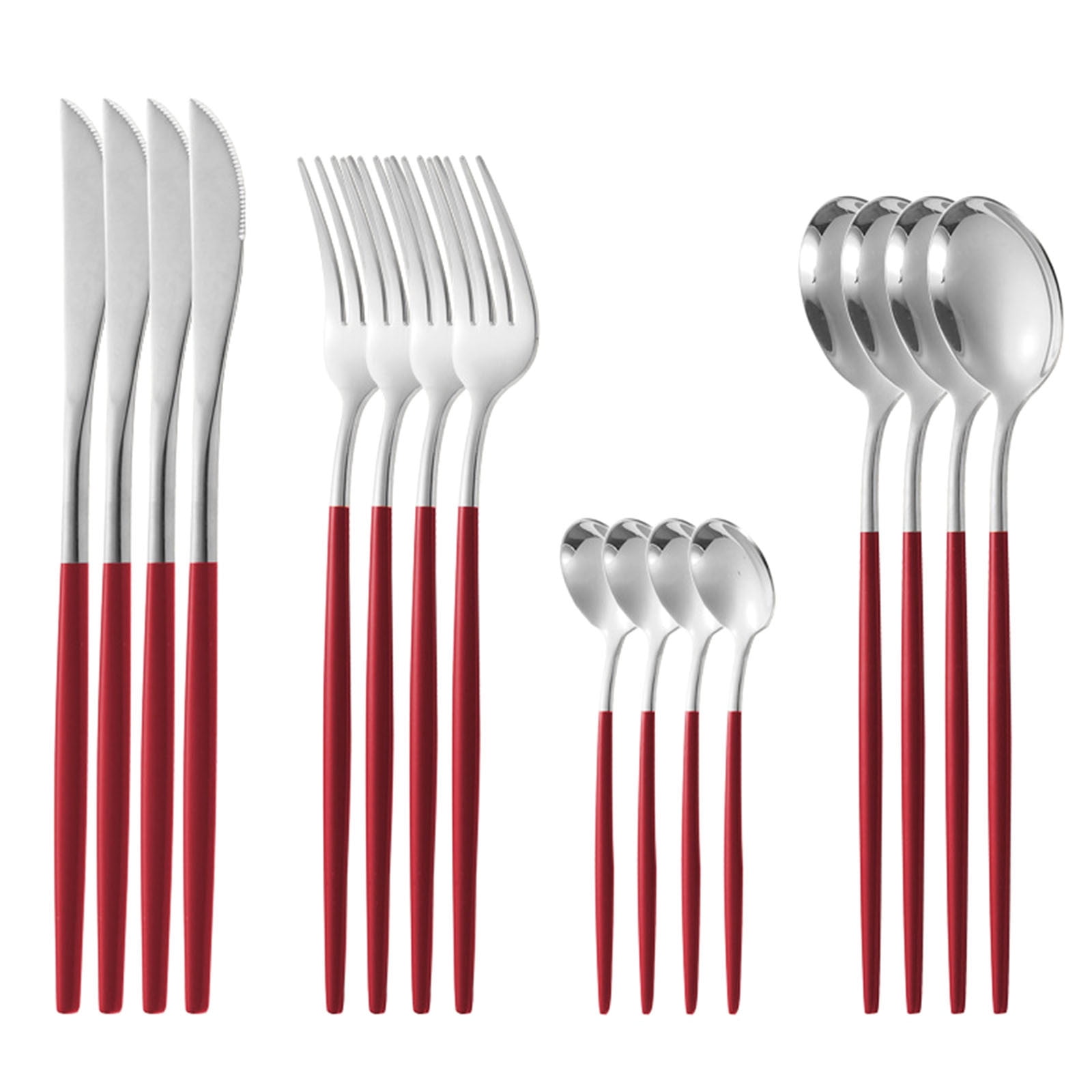 LWZWM Clearance Flatware Sets New Matte Gold Silverware Set With Steak
