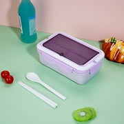 LWZWM Clearance Sale Bento Boxing Divided Lunch Box, Microwave Heated Plastic Lunch Box, Microwave Oven Student Meal Box Office Worker Portable Tableware Meal Box Lunch Case (Purple)