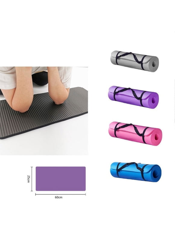 LWZWM Extra Thick Yoga Mat, Non-slip Comfort Foam, Durable Excersing Mat for Fitness, Workout Mats for Home Workout, Pilates and Workout with Carrying Strap (Black) Size - 60x25x1.5cm/23.6 x 9.8 inch