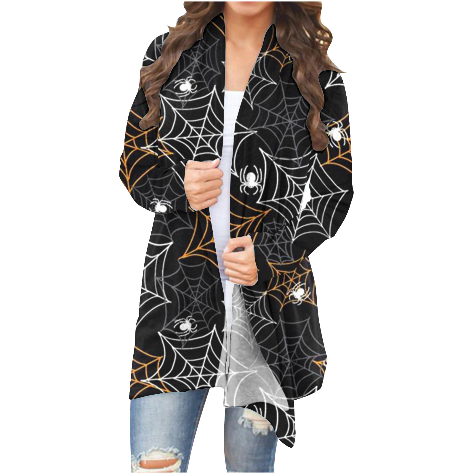 LWZWM Halloween Cardigan for Women Long Sleeve Fall Open Front Cardigan