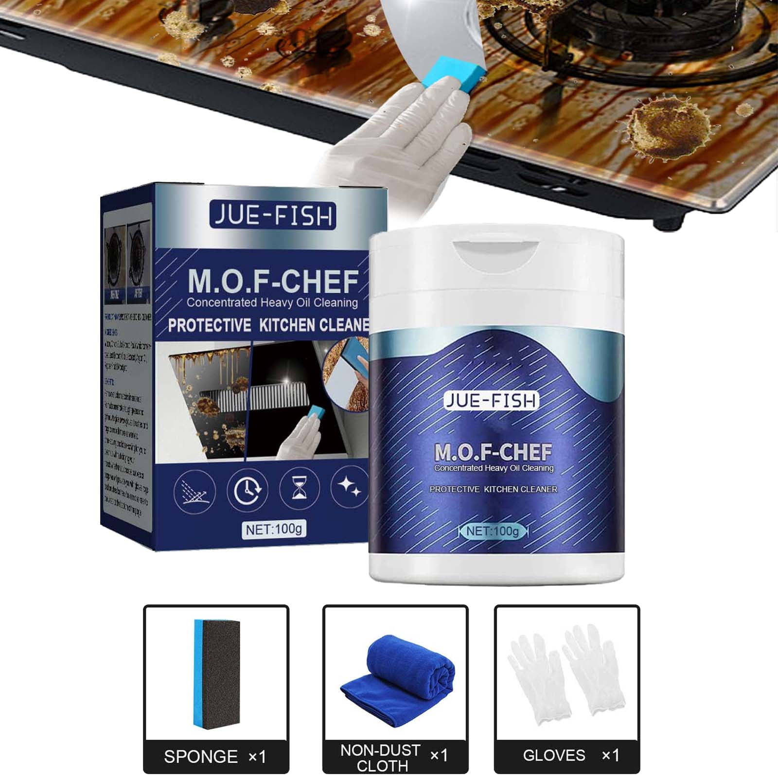 LWZWM Mof Chef Cleaner Powder Protective Kitchen Cleaner Powder M.O.F Chef Kitchen Cleaner Powde