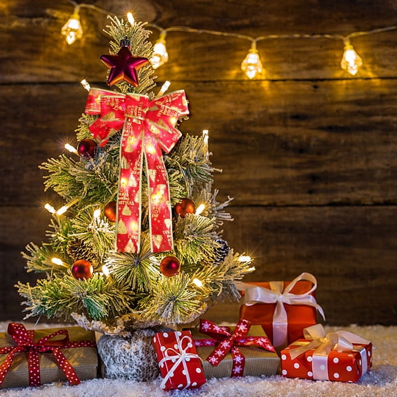 LWZWM Upgrade Holiday Decor Clearence Sales Christmas Tree Bow Christmas Wreath Bow Christmas Led Wreath Bow Warm Led Lights Christmas Tree Topper For Indoor Outdoor Xmas Decoration (#2 Multicolor)