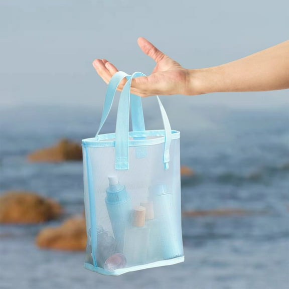 LWZWM Upgrade Swimming Clearnce Beach Bags Sandproof Mesh Beach Bag For Swim Pool Bag Beach Tote Bag Toy Tote Bag Grocery Storage Net Bag (#11 Light Bule)