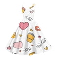 thumbnail image 1 of LWavelet 2026 Valentine's Brunch Outfit Must-Have Dress, Spaghetti Strap Heart Print Fitted Waist Flared Sundress White S, 1 of 4