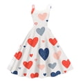 thumbnail image 1 of LWavelet 2026 Valentine's Cute Core Spaghetti Strap Dress, Heart Print Brunch Outfit Flared Swing Sundress White M, 1 of 4