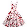 thumbnail image 1 of LWavelet 2026 Valentine's Easy-Breezy Valentine Dress, Spaghetti Strap Heart Print Flared Waist Casual Sundress Red XL, 1 of 4