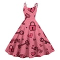 thumbnail image 1 of LWavelet 2026 Valentine's Fitted Heart Floral Dress, Women's Rose Blossom Sleeveless A Line Flowy Casual Sundresses Hot Pink S, 1 of 4