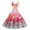 thumbnail image 1 of LWavelet 2026 Valentine's Romantic Heart Dress Women, Off-shoulder Print Wrap Flowy Sundresses Casual Trendy Watermelon Red 2XL, 1 of 4