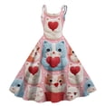 thumbnail image 1 of LWavelet 2026 Valentine's Ruffled Heart Dress, Women's Romantic Rose Pattern Sleeveless A Line Flowy Sundresses Light Blue S, 1 of 4
