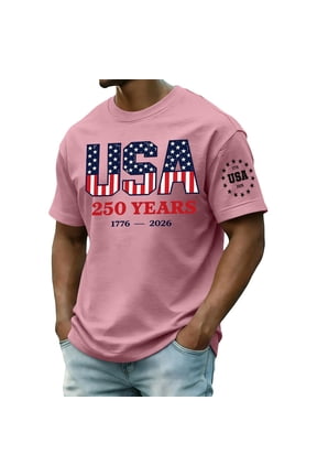 4th of July Men's T-Shirt American Flag Patriotic Tee Independence Day Short Sleeve Tee Top