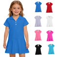 thumbnail image 1 of LWavelet Back to School Uniform Dress for Girls Short Sleeve Pique Polo Dress Summer School Uniform Kids Casual Sundress, 1 of 6