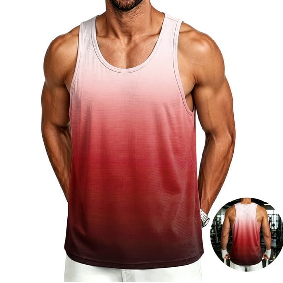 LWavelet Beach Tank Tops for Men Big and Tall Dry Fit Sleeveless Shirts Summer Tops for Workout Swimming Running Athletic