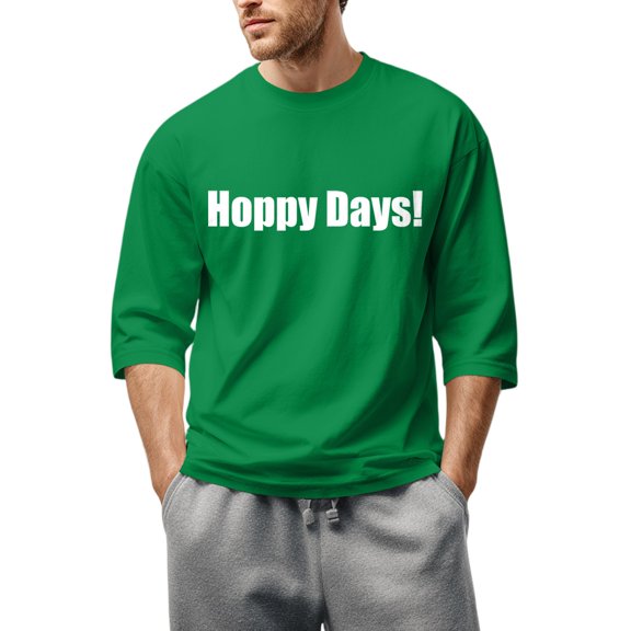 LWavelet Beer Inspired Phrase Men's 3/4 Sleeve T-Shirt Ideal for Oktoberfest Celebrations and Casual Style Green S