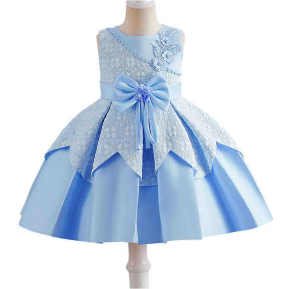 LWavelet Big Girls Gradient Color Embroidery Floral Evening Princess Pageant Dress