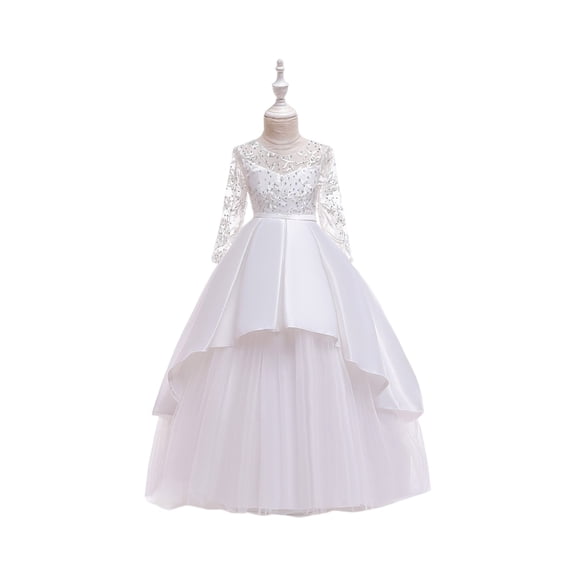 LWavelet Big Girls Gradient Color Embroidery Floral Evening Princess Pageant Dress